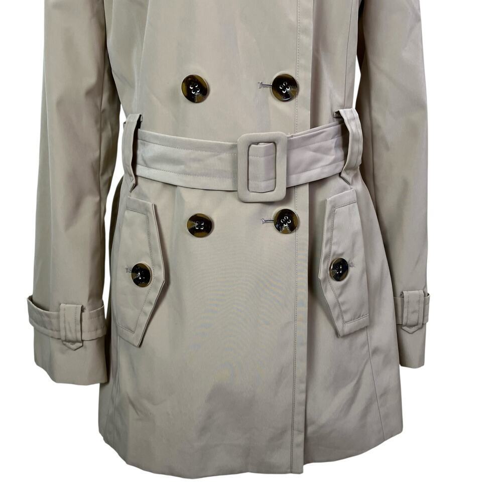 Calvin Klein Classic Khaki Waterproof Double Breasted Trench Coat Belted Fitted - Picture 4 of 16